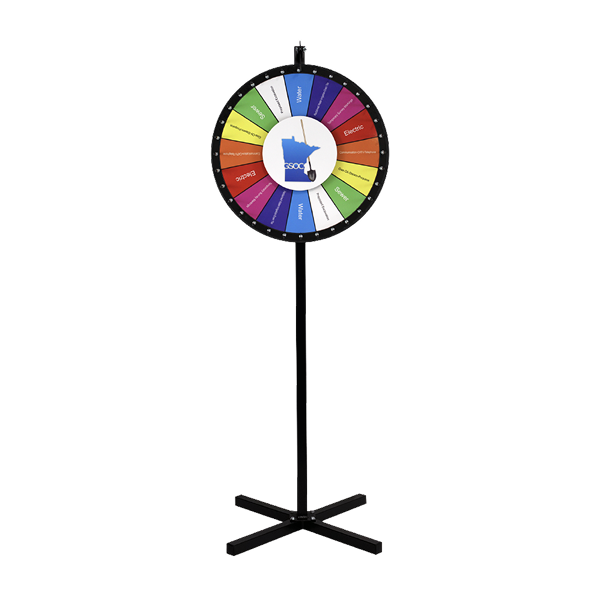 Tabletop Prize Wheel with Permanent Design Sections