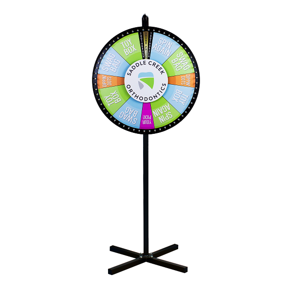 Tabletop Prize Wheel with Permanent Design Sections