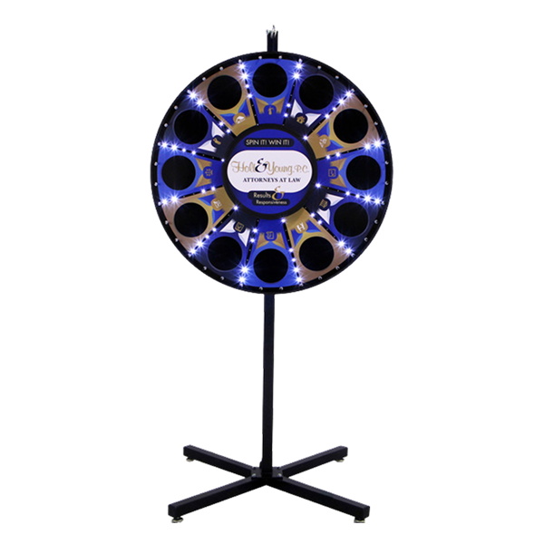 Floor-Standing Magnetic Prize Wheel with White LED Lights
