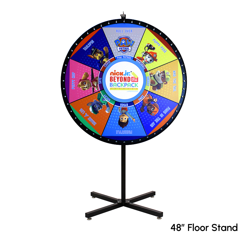 Floor-Standing Prize Wheel with Permanent Design Sections