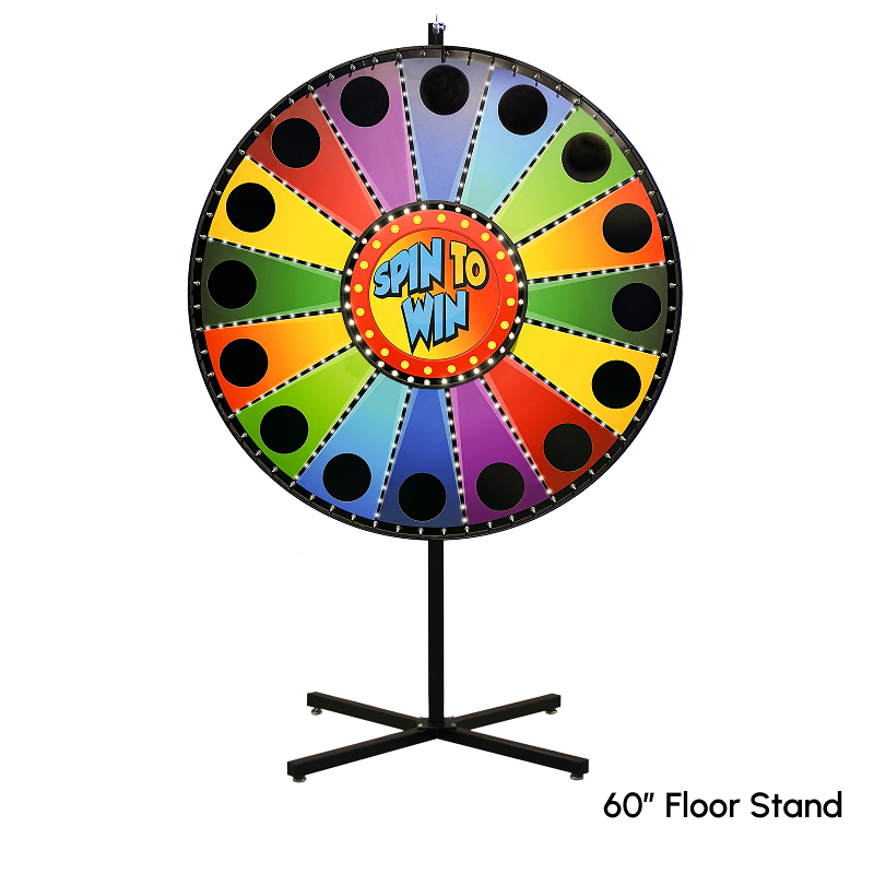 Floor-Standing Magnetic Prize Wheel with White LED Lights