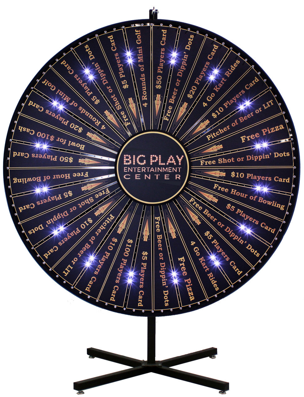 Floor-Standing Magnetic Prize Wheel with White LED Lights