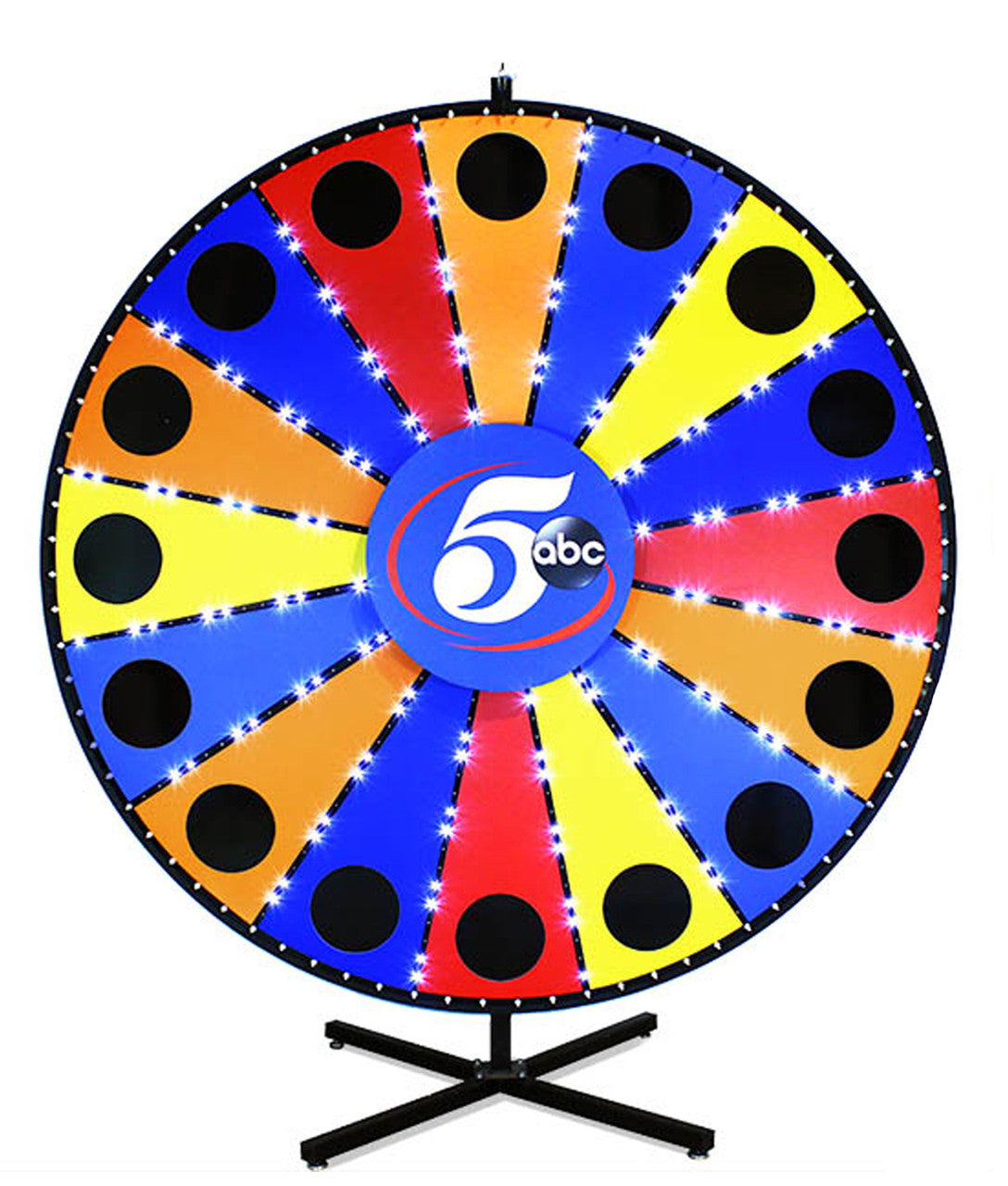 Floor-Standing Magnetic Prize Wheel with White LED Lights