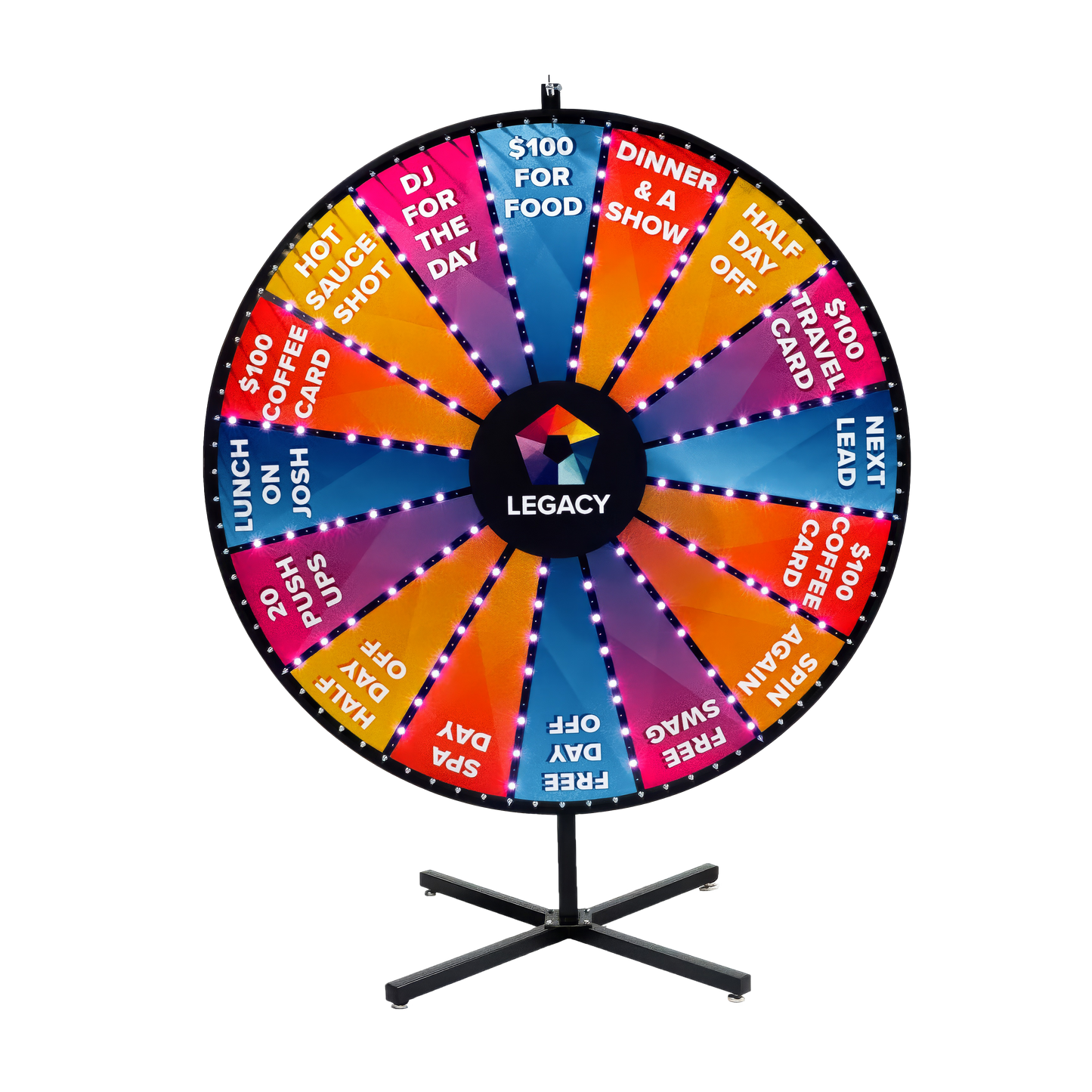 Floor-Standing Magnetic Prize Wheel with Color LED Lights