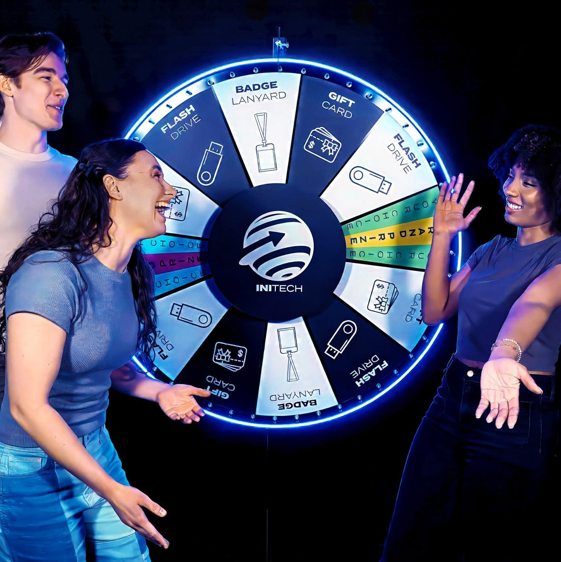Introducing the Glowing Lighted Edge Prize Wheel: Neon LED Light, Edge to Edge