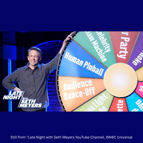 spinning designs good time fun wheel seth meyers
