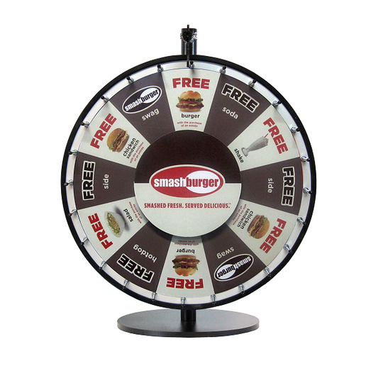 Tabletop Prize Wheel with Permanent Design Sections