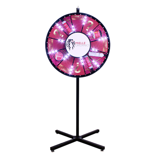 Floor-Standing Magnetic Prize Wheel with White LED Lights