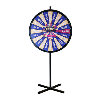 Tabletop Prize Wheel with Permanent Design Sections