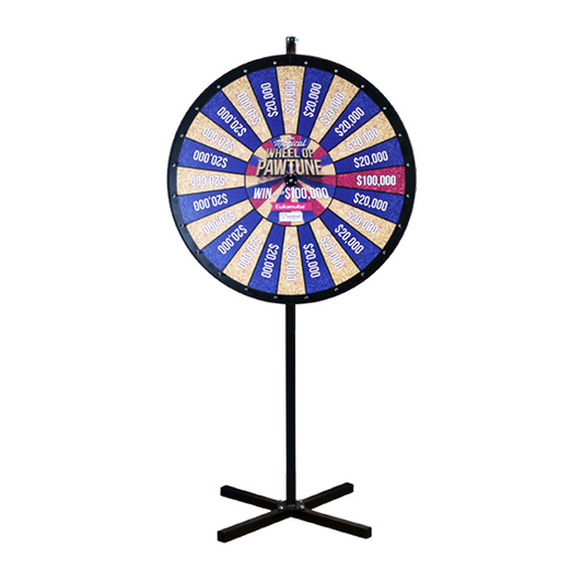 Floor-Standing Prize Wheel with Permanent Design Sections