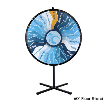 Floor-Standing Prize Wheel with Permanent Design Sections